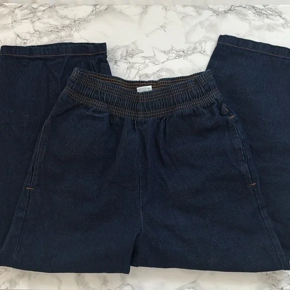 Cookman usa navy denim chef pants Small Wide Leg - Picture 5 of 8